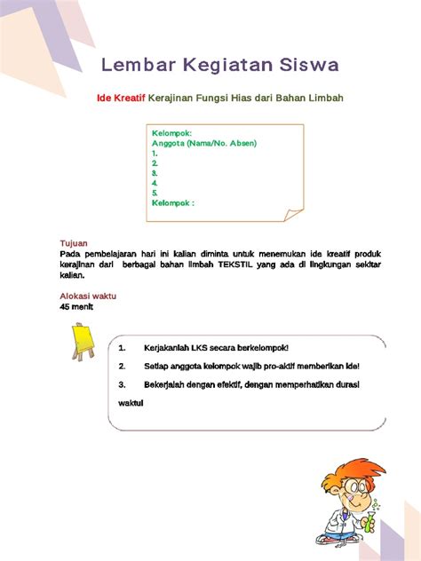 Lks Mendesain Produk Kerajinan Fungsi Hias Dari Bahan Limbah Pdf