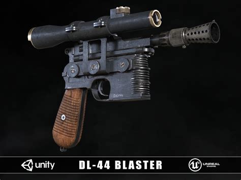 3d Model Dl 44 Star Wars Blaster Vr Ar Low Poly Cgtrader