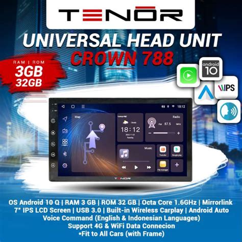 Jual Head Unit Android Universal Tenor Crown 788 Promo Jaw 2023 Di