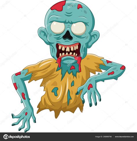 Vector Illustration Cartoon Zombie Isolated White Background Stock