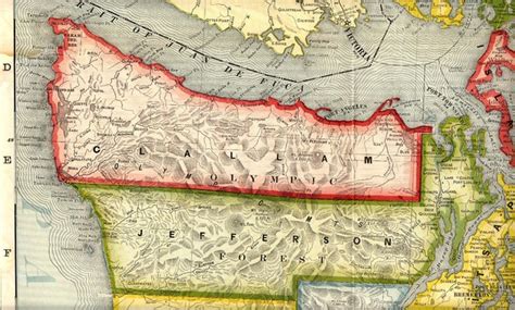 Clallam And Jefferson Counties Washington 1909 Map Tacoma • Mappery