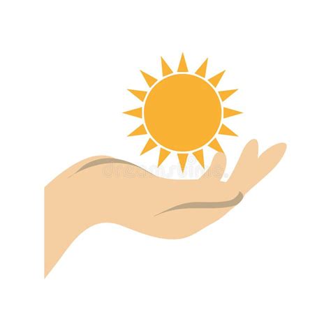 Hand Holding A Sun Shape Stock Vector Illustration Of Nature