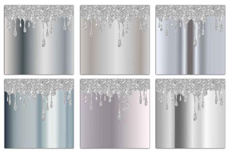 Silver Drips Drippings Textures Liquid Glitter Digital Etsy