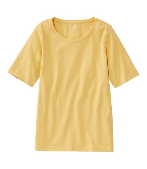 Womens L L Bean Jewelneck Tee Elbow Sleeve Shirts And Tops At L L Bean