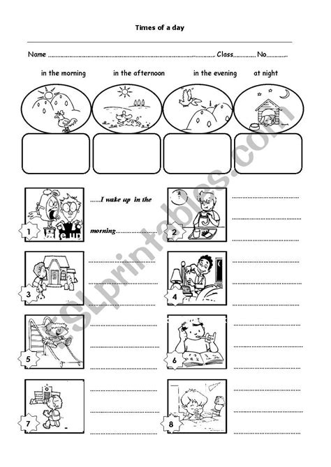 times of the day - ESL worksheet by schlumpf8 - Worksheets Library