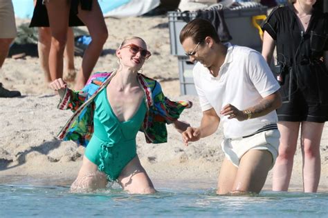 SOPHIE TURNER In Swimsuit On The Set Of Joan At A Beach In Spain 09 15