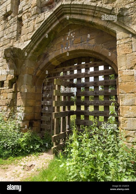 The Inner Postern the ruined gatehouse of Whorlton Castle built on the ...