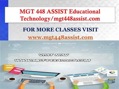 PPT MGT 448 ASSIST Educational Technology Mgt448assist PowerPoint