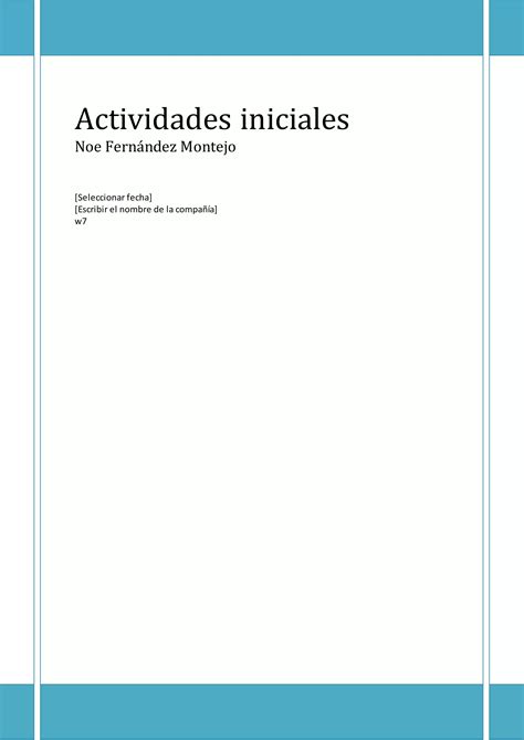 Noe Actividades Iniciales Pdf