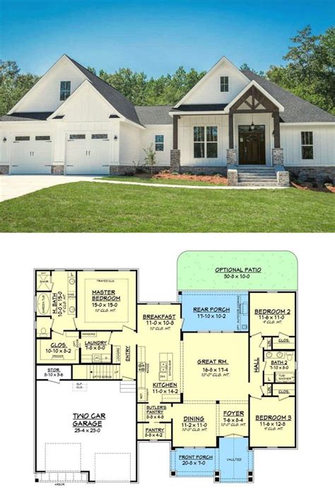 Two Story 4 Bedroom Contemporary Craftsman With Bonus Room Over Garage