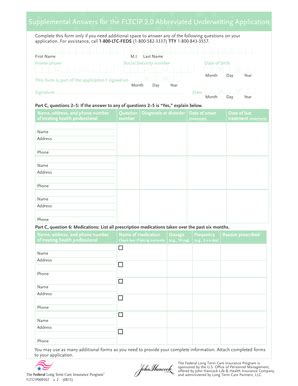 Fillable Online Supplemental Answers For The Fltcip Abbreviated Fax