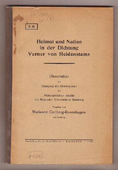 Heimat Und Nation In Der Dichtung Verner Von Heidenstams Dissertation