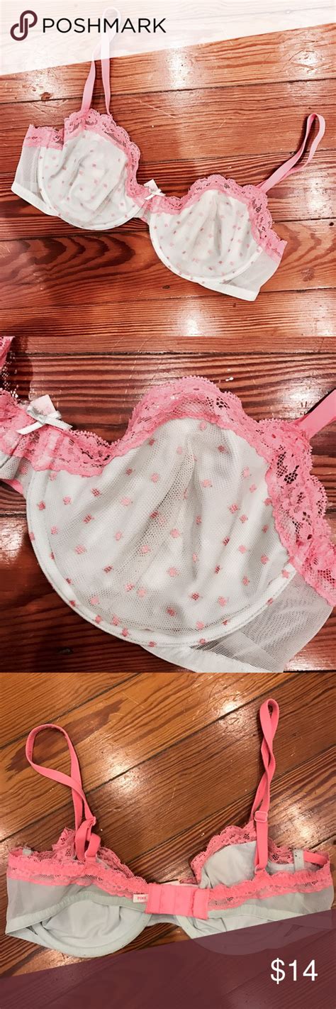 Victoria S Secret Pink Lace Polka Dot Bra Pink Lace Victoria S