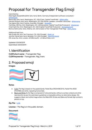 Proposal For Transgender Flag Emoji 2019 Pdf
