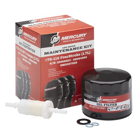 Mercury 8M0097856 Maintenance Kit 100 Hours 75 115HP 1 7L EFI 4 Stroke