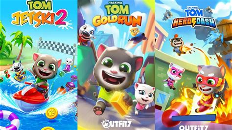 Talking Tom Hero Dash Vs Talking Tom Gold Run Vs Tom Jetski Tom