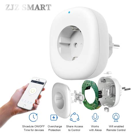 tuya smart WiFi Wireless EU Plug Socket Alexa/Google Timer Control ...