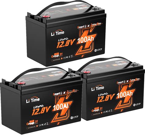 Amazon Litime 12V 100Ah TM LiFePO4 Lithium Bluetooth Battery With