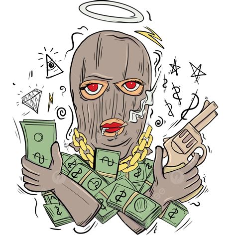 Robber Mask PNG Image, Tshirt Design About Poverty Robber With Ski Mask ...