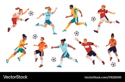 Cartoon football players athletes characters Vector Image