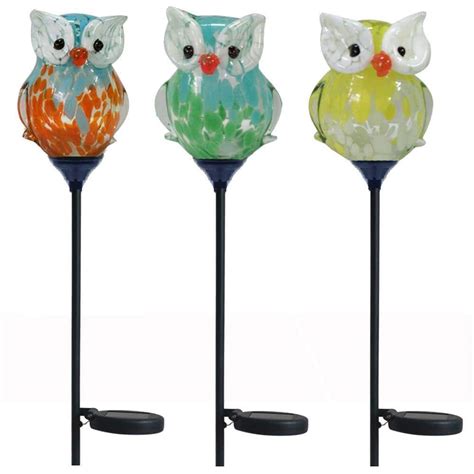 30 In Owl Solar Stake Light BW15147 The Home Depot