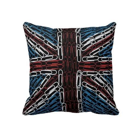 Union Jack Paperclips Pillow Unionjack Unitedkingdom Greatbritain