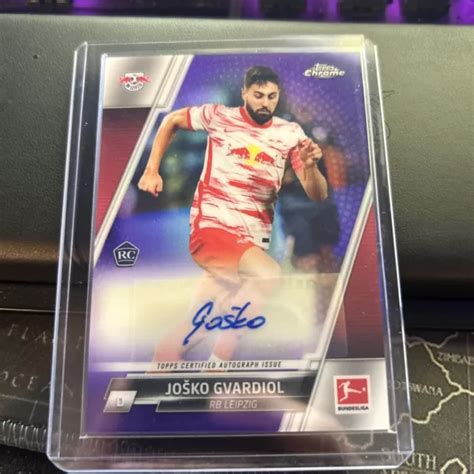 2021 22 Topps Chrome Bundesliga Josko Gvardiol Réfracteur Perple Rc