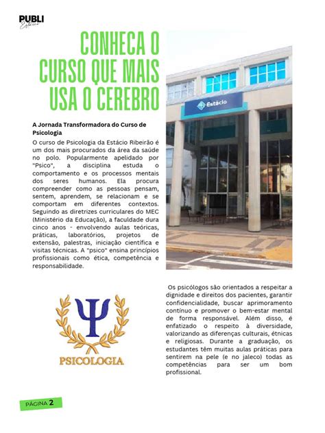 Psicologia Na Estácio Valor - Curso de Psicologia na Estácio Ribeirão | PDF | Psicologia | Saúde mental