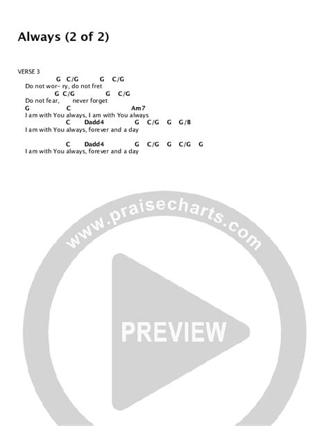 Always Chords PDF (Newsong) - PraiseCharts