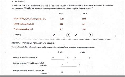 Solved Titration Data In The Next Part Of The Experiment You Used The