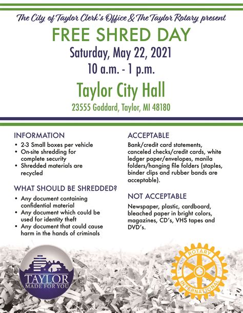 Calendar • Free Shred Day 2021