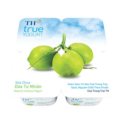 Thùng 48 hộp sữa chua ăn dừa tự nhiên TH True Yogurt 100g