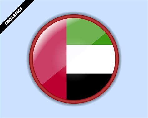 Premium Vector | Uae flag circle badge vector design rounded sign with reflection