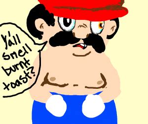 Shirtless Mario Having A Stroke Drawception