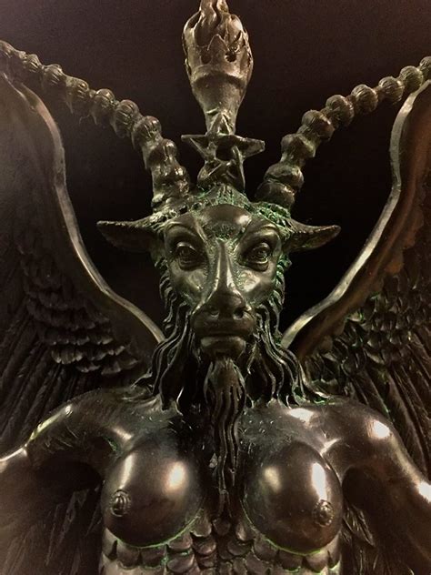 BAPHOMET STATUE BLACK AND GREEN RESIN MAXINE MILLER STUDIOS