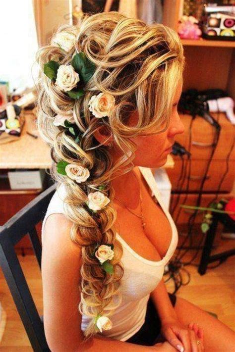 Romantic Braided Wedding Hairstyles With Beautiful Flowers Pretty Designs