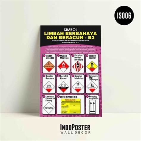 Jual Poster K3 Safety Simbol Limbah Beracun Berbahaya B3 Tanpa Frame A2 60x40cm Di Lapak