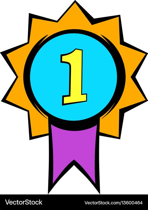 First Place Medal Icon Icon Cartoon Royalty Free Vector