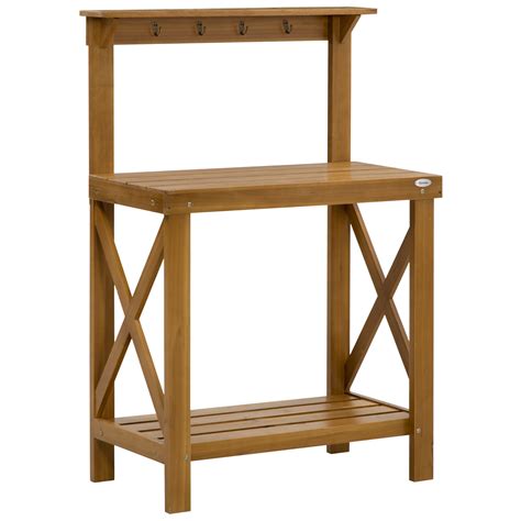 Gracie Oaks Trajan Fir Wood Potting Bench Wayfair