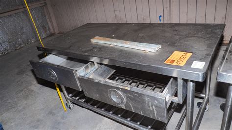 Stainless Prep Table On Wheels Swico Auctions