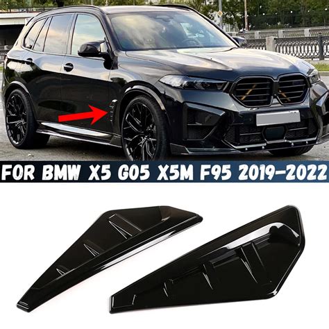 Glossy Black Car Front Fender Side Air Vent Cover Shark Gills Vent For Bmw X5 G05 Png