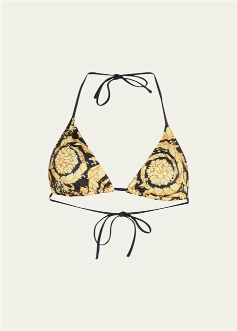 Versace Barocco Print Triangle Bikini Top Bergdorf Goodman