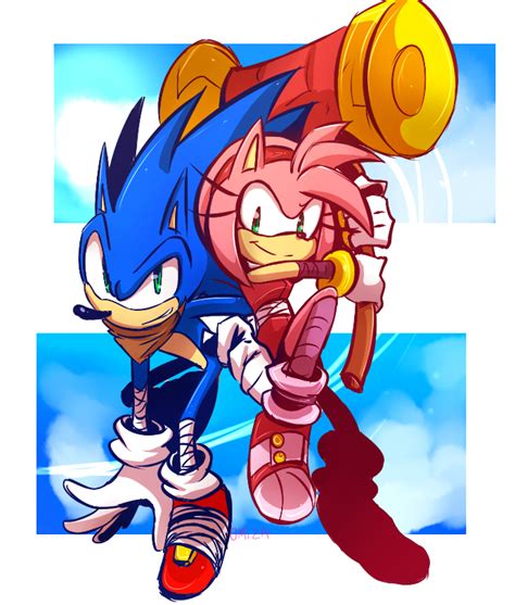 Sonic boom : Sonic and Amy by Omiza on DeviantArt