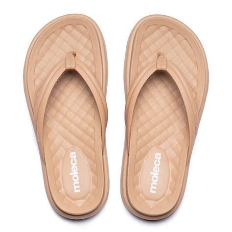 Chinelo Feminino Moleca Tira De Dedo Flatform Nude Nude