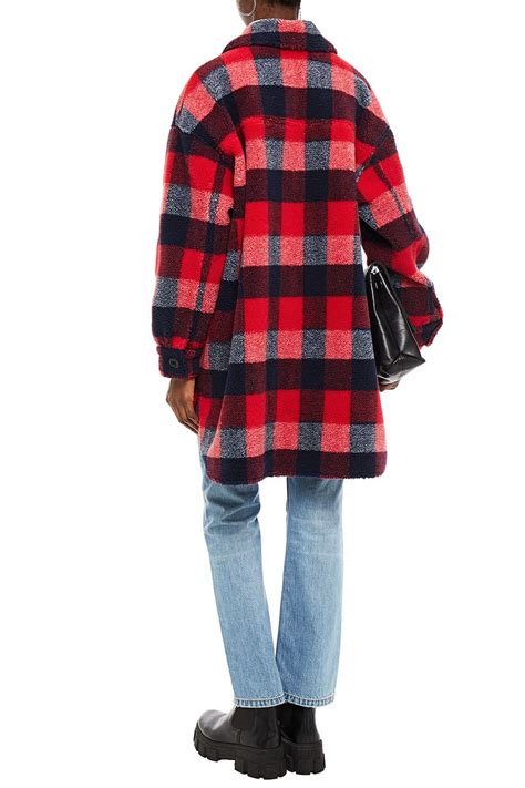 Stand Studio Oversized Checked Faux Shearling Jacket The Outnet