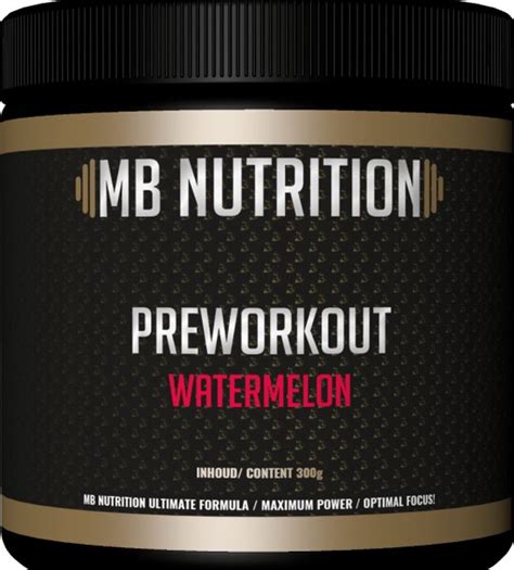 Mb Nutrition Pre Workout 300g Watermeloen 30 Doseringen