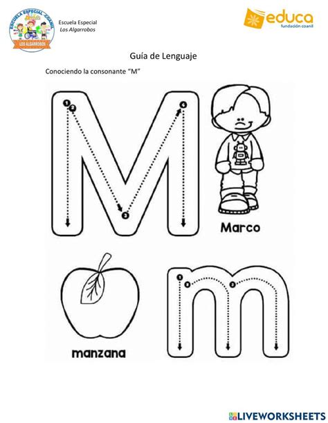 Consonant M Activity For Language