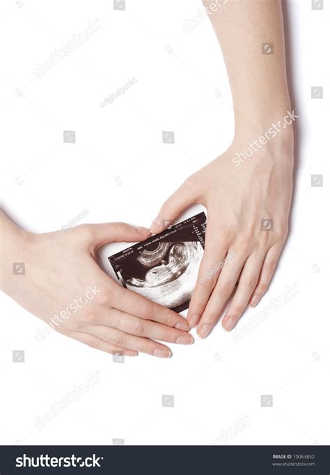 Mother Showing Ultrasound Her Unborn Baby Stock Photo 10063852 ...