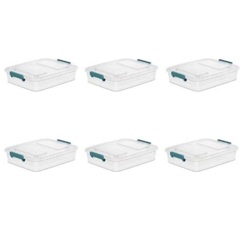 Sterilite 62 Qt Modular Latch Box Teal Sachet Case Of 6 Sterilite