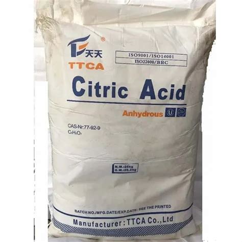 Citric Acid Anhydrous For Food Pharma Packaging Type Bag At Rs 80